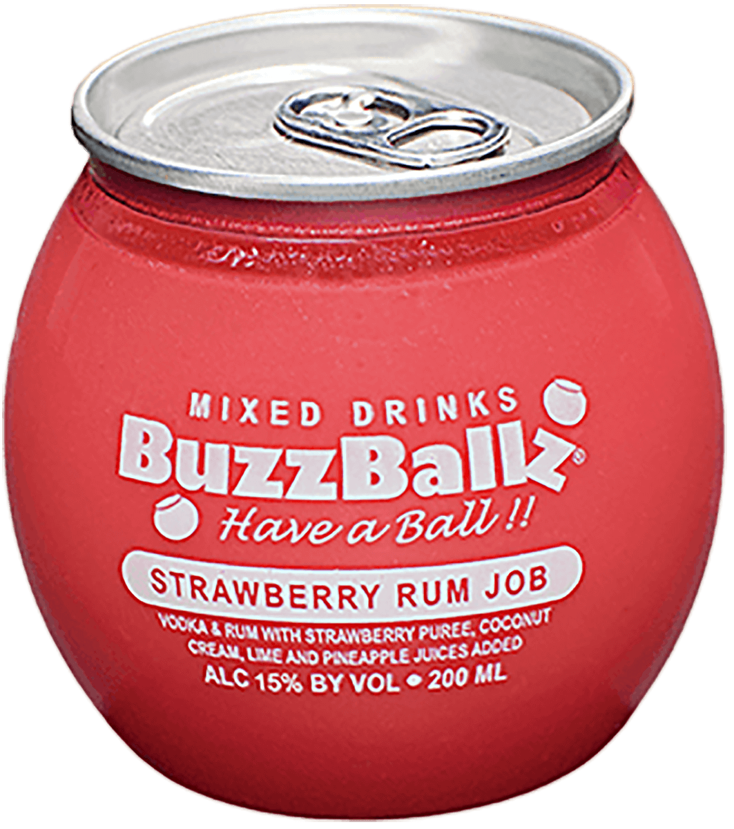 Buzz Ballz Strawberry Rum Job - 200ML - Bremers Wine and Liquor.