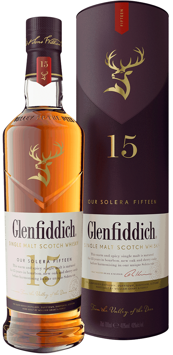 Glenfiddich 15 Year Old Unique Solera Reserve – Single Malt Scotch Whisky – 750ML