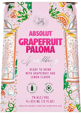 Absolut Cocktail Grapefruit Paloma Cans – 355ML 4 Pack