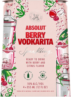 Absolut Cocktail Berry Vodkarita Cans – 4 Pack 355ML