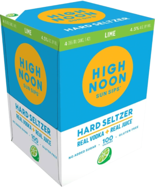 High Noon Lime Vodka & Soda – 12 Oz. 4 Pack