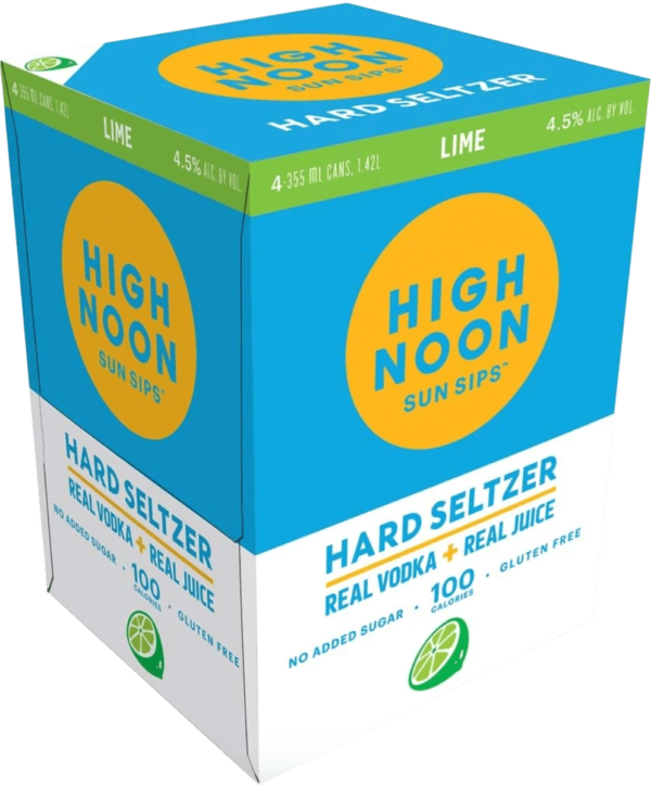 High Noon Lime Vodka & Soda – 12 Oz. 4 Pack