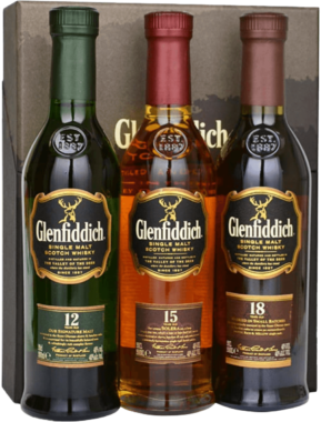 Glenfiddich Trio Pack (12 yr, 15 yr, 18 yr) – 200ML