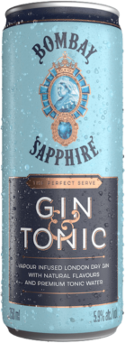 Bombay Sapphire Gin & Tonic – 250ML 4 pack Cans