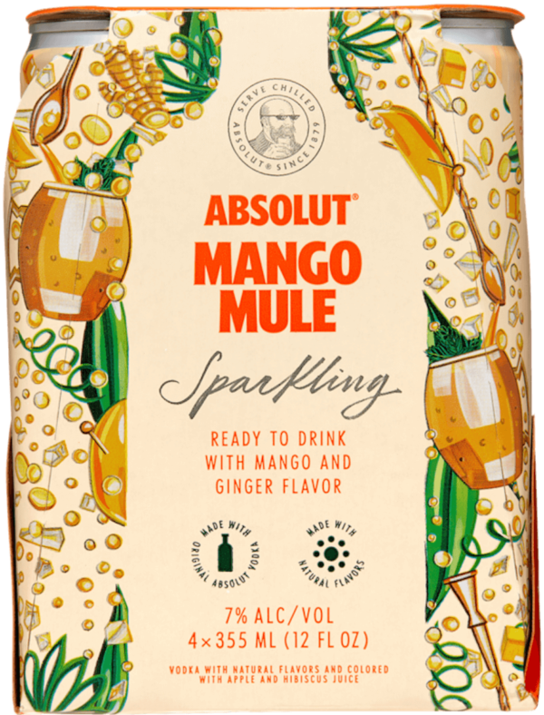 Absolut Cocktail Mango Mule Cans – 355ML 4 Pack