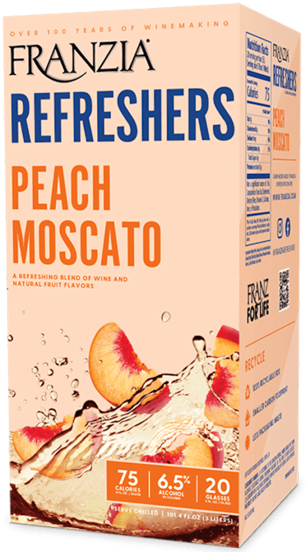 Franzia Peach Moscato Refresher – 3LBOX