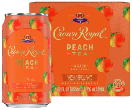 Crown Royal Cocktail Peach Tea – 4 Pack 355ML