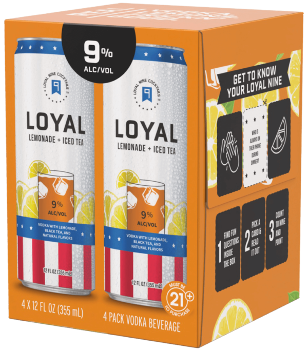 Loyal 9 Lemonade & Iced Tea – 4 Pack Cans