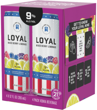 Loyal 9 Lemonade & Mixed Berry – 4 Pack Cans