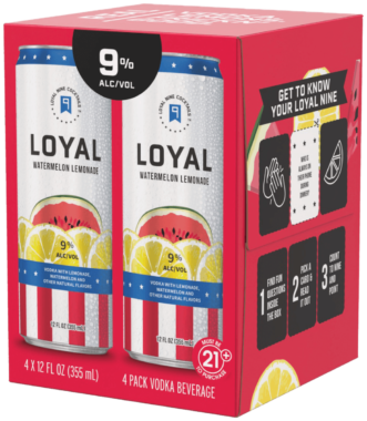 Loyal 9 Lemonade & Watermelon – 4 Pack Cans