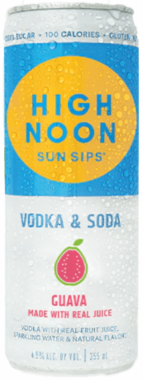 High Noon Guava Vodka & Soda – 12 Oz. 4 pack