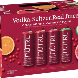 NÜTRL Cranberry Vodka Seltzer Assorted – 8 Pack 12Oz.