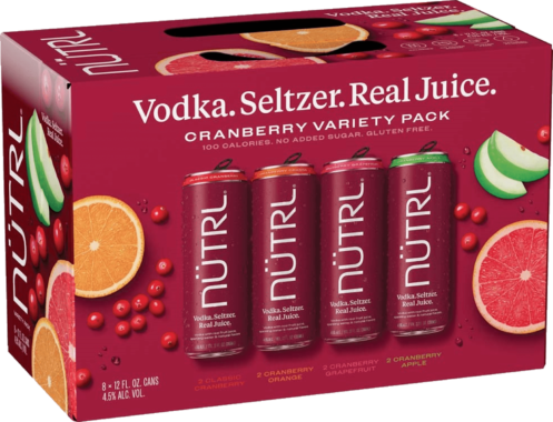 NÜTRL Cranberry Vodka Seltzer Assorted – 8 Pack 12Oz.