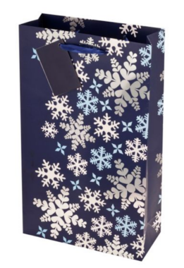 Blue Snowflake Gift Bag – Double Bottle