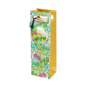 Cactus Gift Bag with Glass Markers – Single Bottle