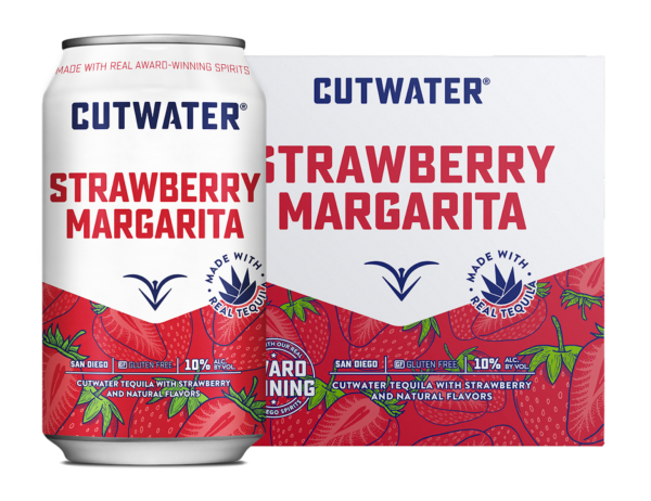 Cutwater Spirits Strawberry Margarita 4 Pack – 355ML
