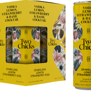 Two Chicks VODKA LEMON, STRAWBERRY & BASIL COCKTAIL 4 Pack – 355ML