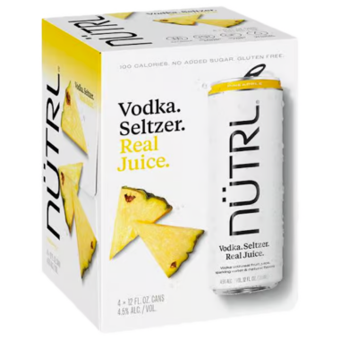 Nütrl Pineapple Vodka Seltzer 4-Pack – 355ML
