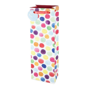 Watercolor Dots Gift Bag – Single Bottle