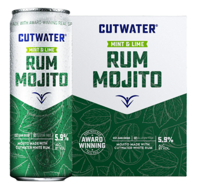 Cutwater Spirits Rum Lime and Mint Mojito 4-Pack – 355ML