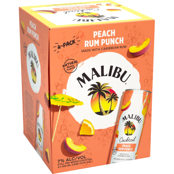 Malibu Peach Rum Punch 4-Pack – 355ML