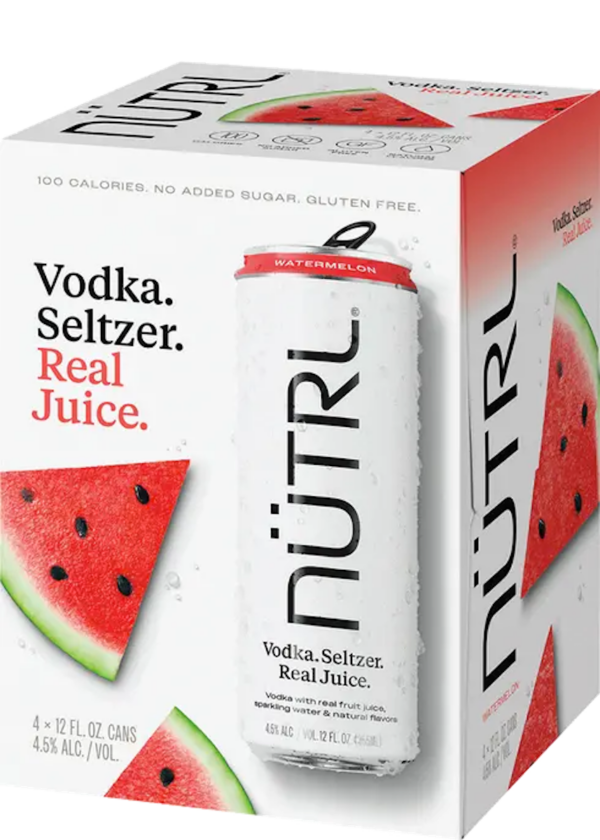 Nütrl Watermelon Vodka Seltzer 4-Pack – 355ML