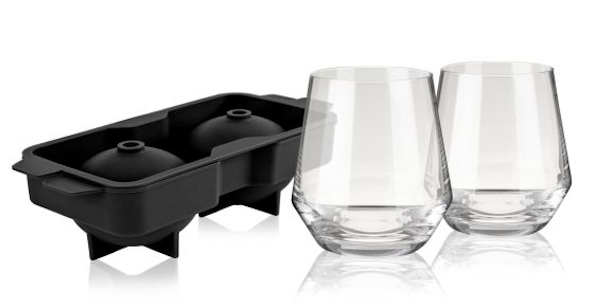 True Whiskey Glass and Sphere Ice Tray Set