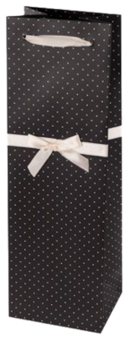 Elegant Black and White Gift Bag – Single Bottle