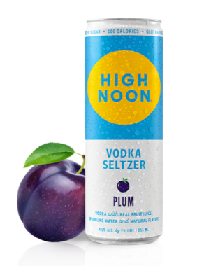 High Noon Plum Vodka & Soda – 12 Oz. 4 Pack