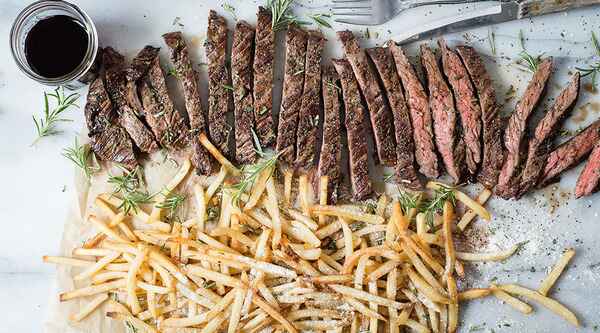 skirt steak with truffle fries